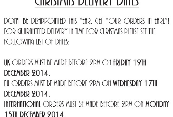 Christmas Delivery Dates